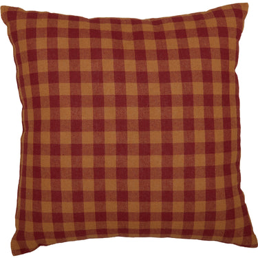 Burgundy Check Fabric Pillow 16
